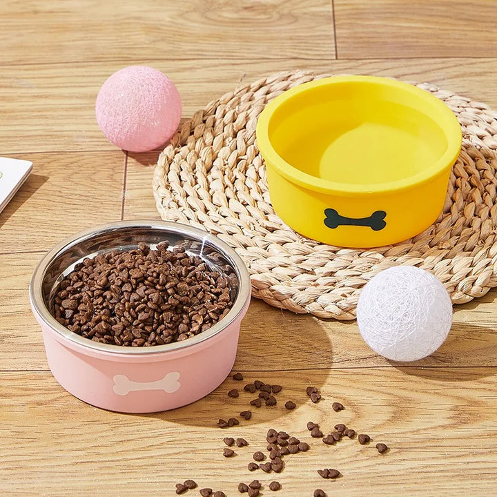 Cute Silicone Non-Slip Pet Bowl for Dogs and Cats