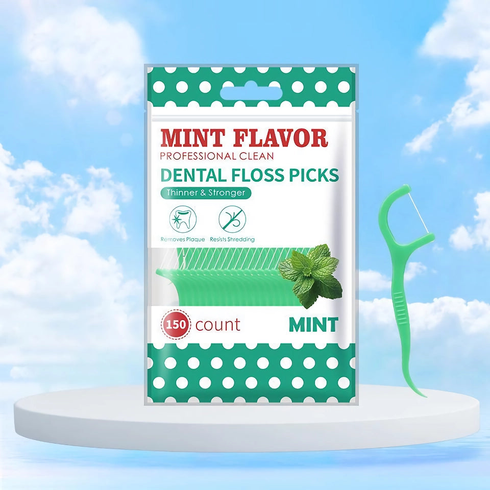 Mint Fresh Portable Dental Floss Sticks for Deep Interdental Cleaning