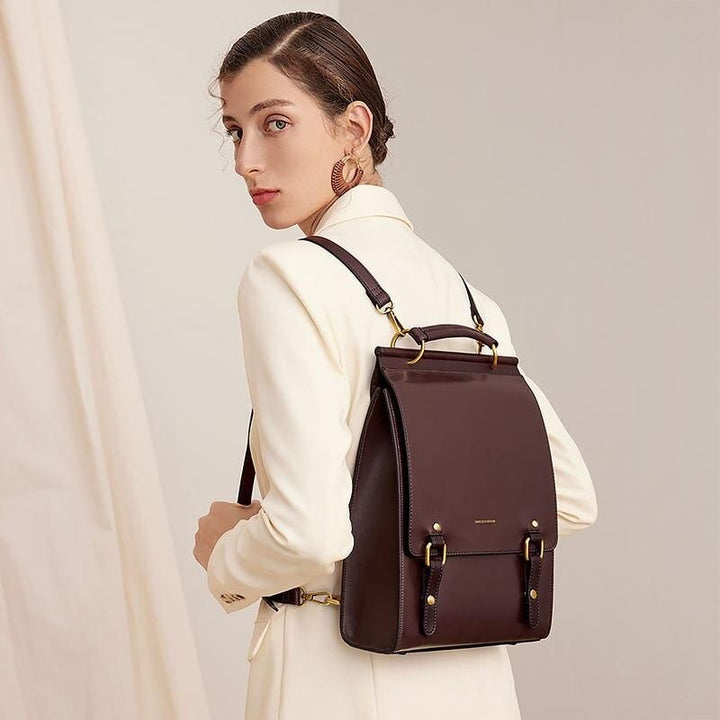 Vintage Leather Backpack for Women: Versatile, Stylish School and Travel Bag