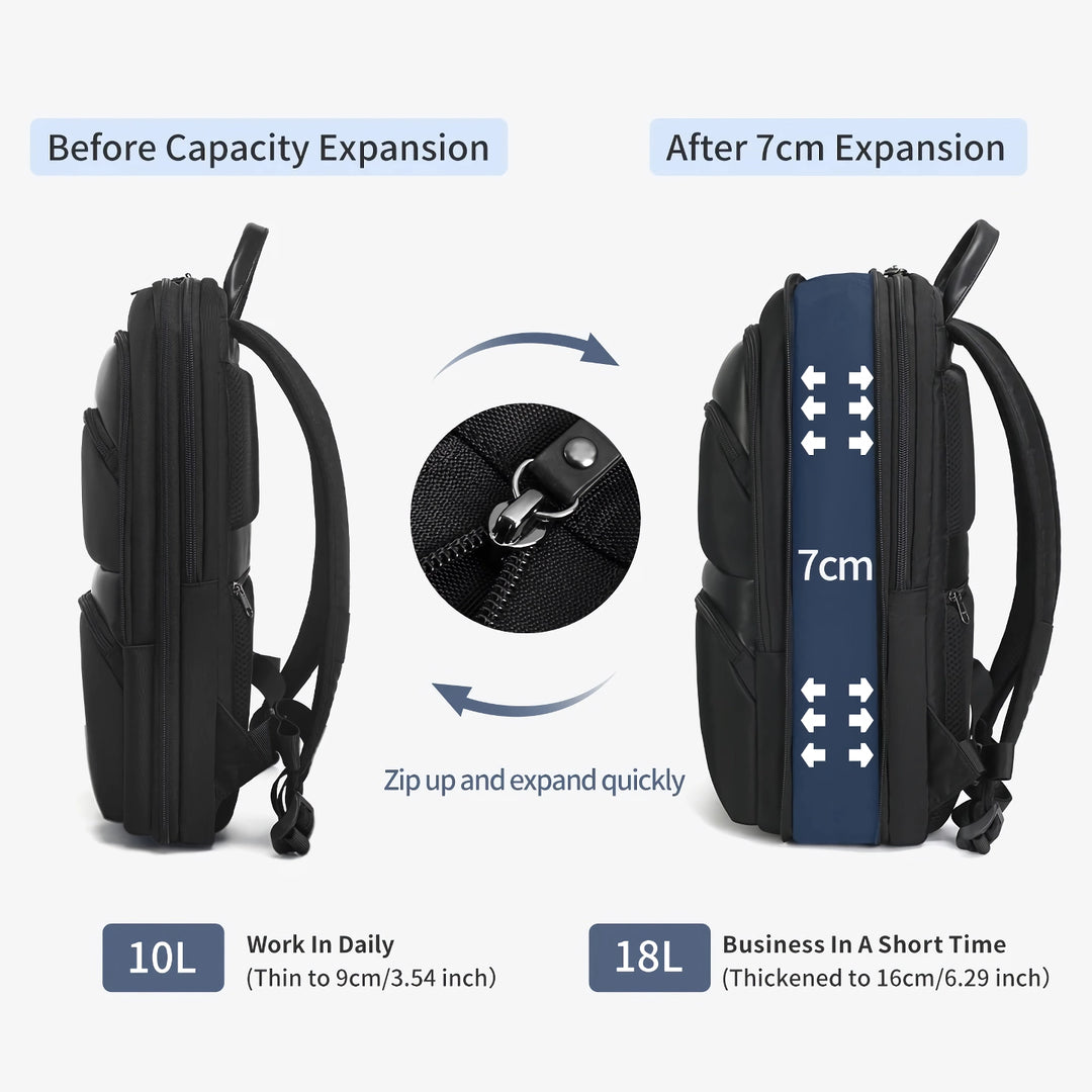 Men's Business Laptop Backpack - Slim, Waterproof Travel & School Bag