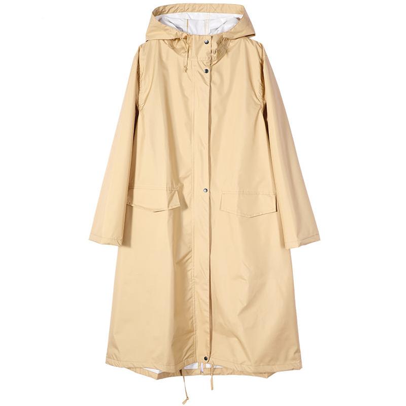 Stylish Long Hooded Waterproof Rain Jacket for All Seasons