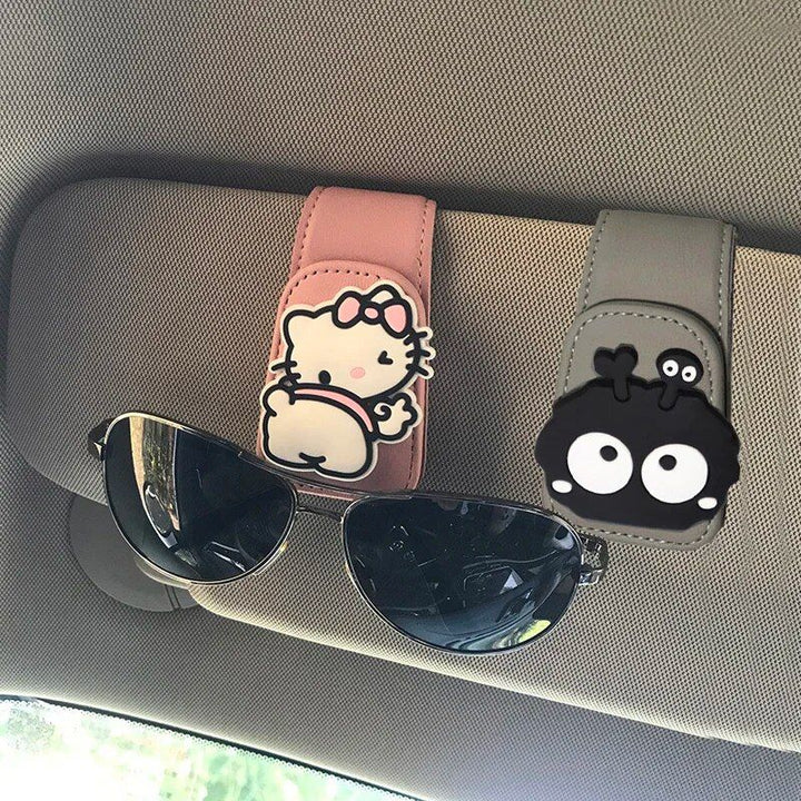 Universal Cartoon Car Visor Sunglasses Case & Clip