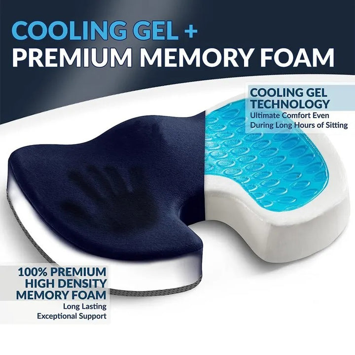 Non-Slip Gel & Memory Foam Coccyx Cushion