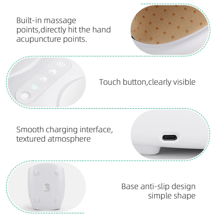 Wireless Hand Massager with Heat Compression and Air Kneading