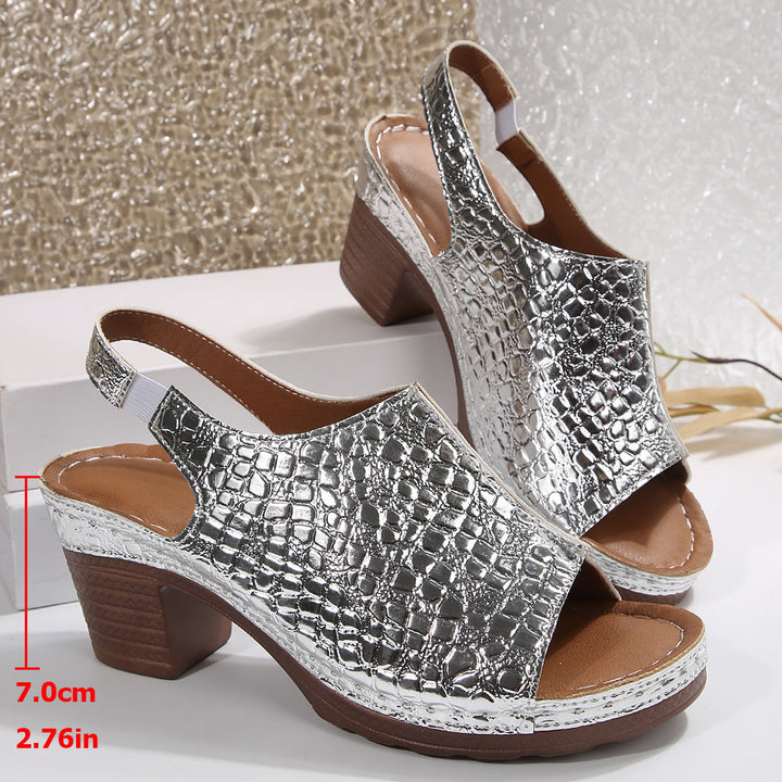 Women's Plus Size Thick Bottom Chunky Heel Wedge Sandals