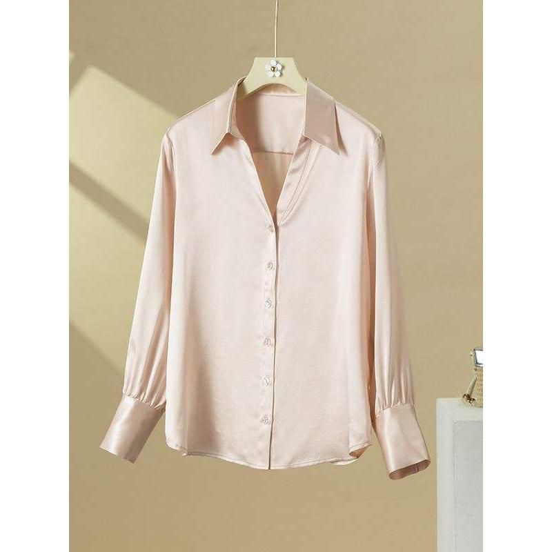 Chic 100% Silk V-Neck Blouse for Women