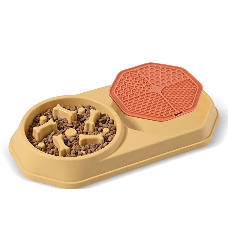 2-in-1 Slow Feeder Dog Bowl and Lick Mat