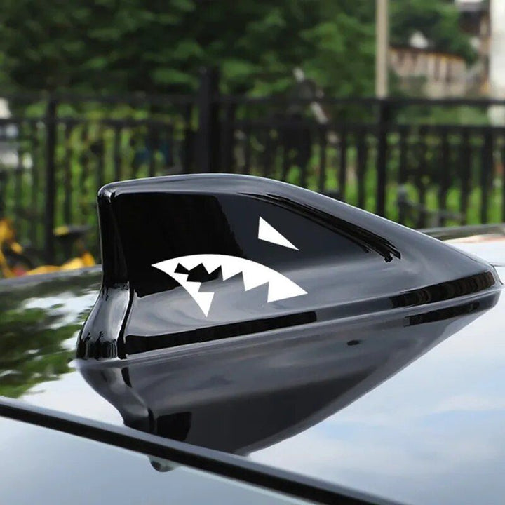 Reflective Shark Mouth & Fin Car Decal - Waterproof Vinyl Sticker