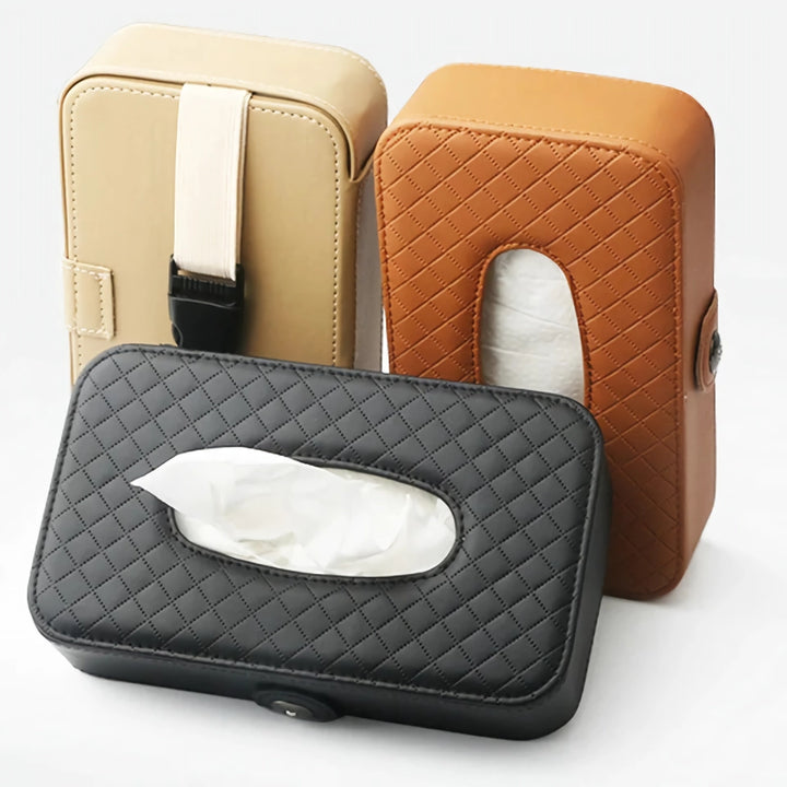 Universal Car Tissue Box - Stylish Leather Napkin Holder