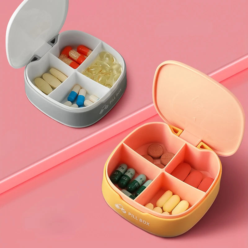 Compact Weekly Pill Organizer with 4 Compartments