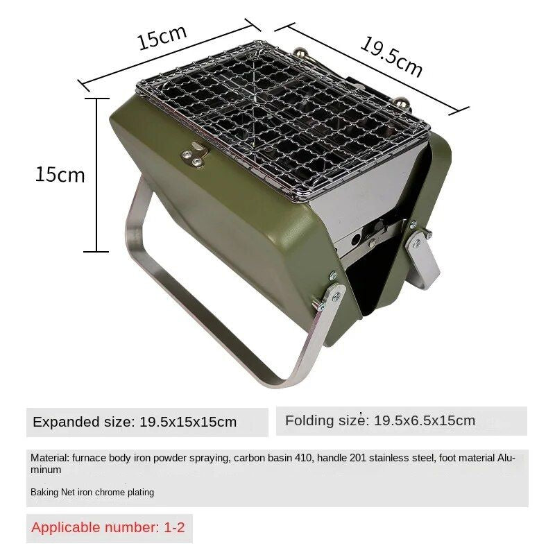 Compact Stainless Steel Folding Brazier Grill – Perfect for Camping and Outdoor BBQ