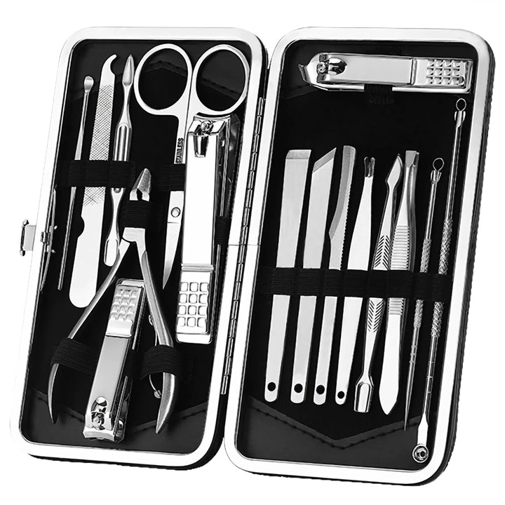 Complete 16-Piece Nail Care Kit for Manicure and Pedicure