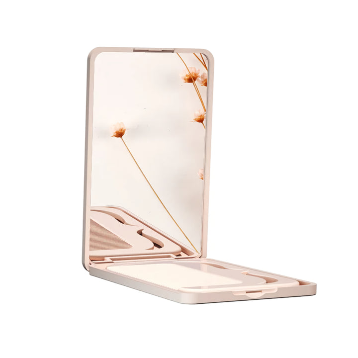 Portable Travel Makeup Mirror with Comb Set