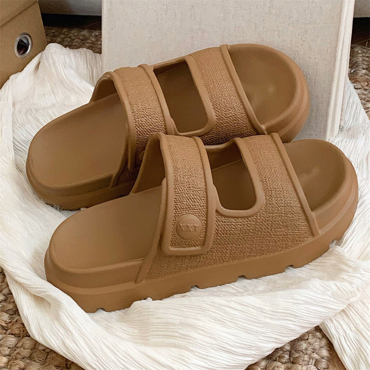 Casual Double-straped Slippers Comfortable Platform Beach Shoes