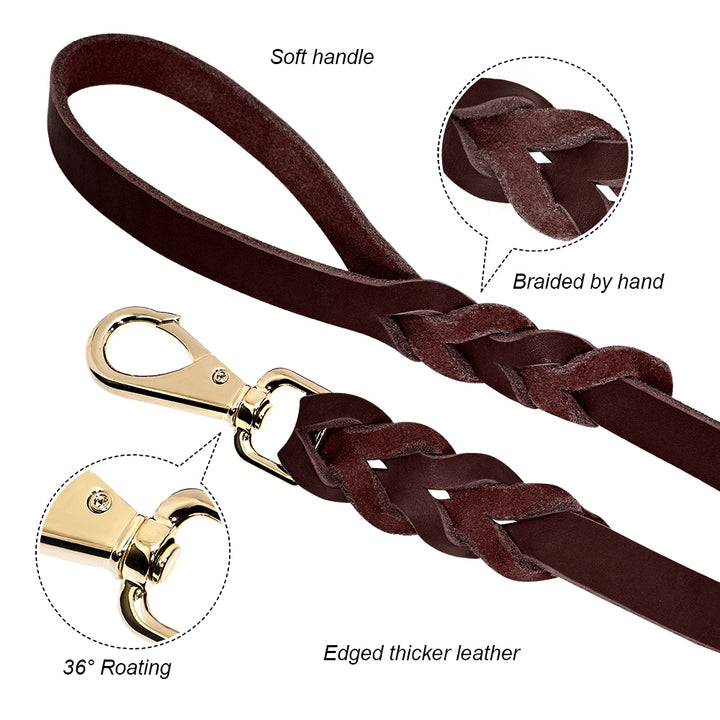 1.5m Genuine Leather Dog Leash