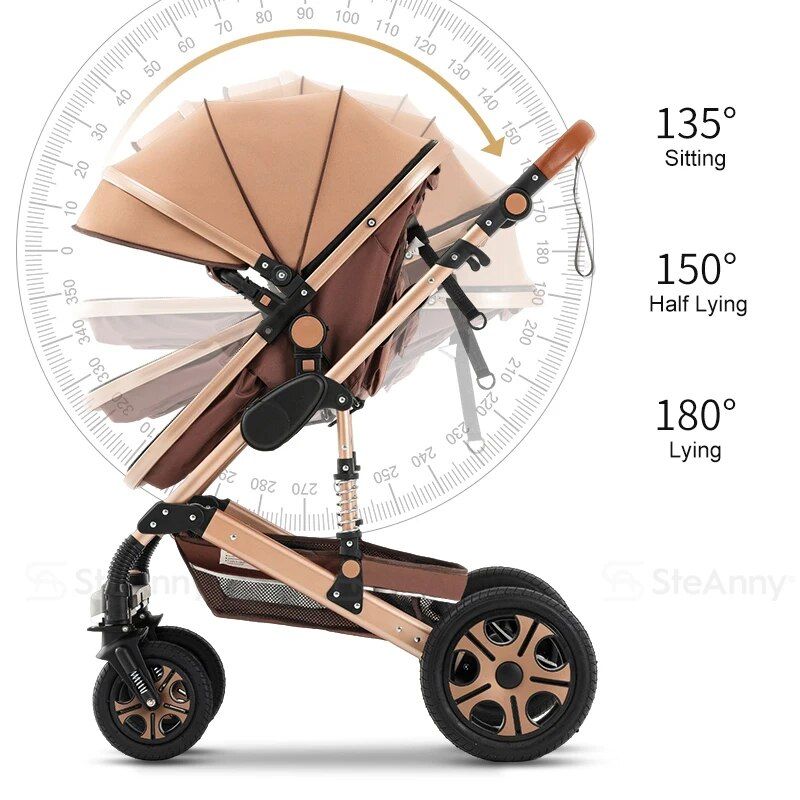 5-IN-1 Luxury Travel Baby Stroller with Car Seat Portable, Foldable, and Durable