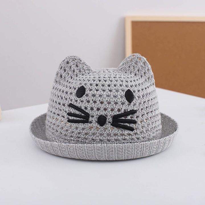 Summer Baby Straw Hat with Cute Cat Ears