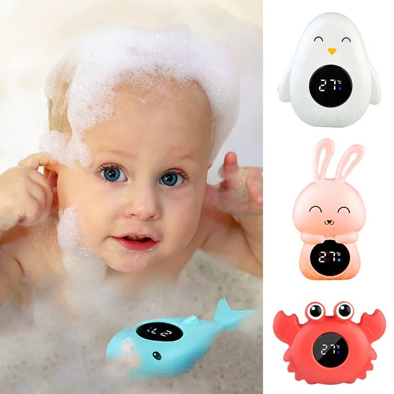 Adorable Cartoon Floating Baby Bath Thermometer with Digital LED Display