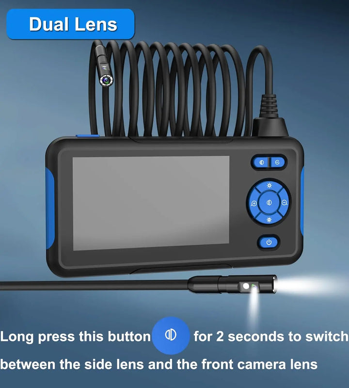 1080P Dual Lens Industrial Endoscope with 4.3" LCD Screen