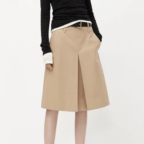 Slit Hems Midi Skirt