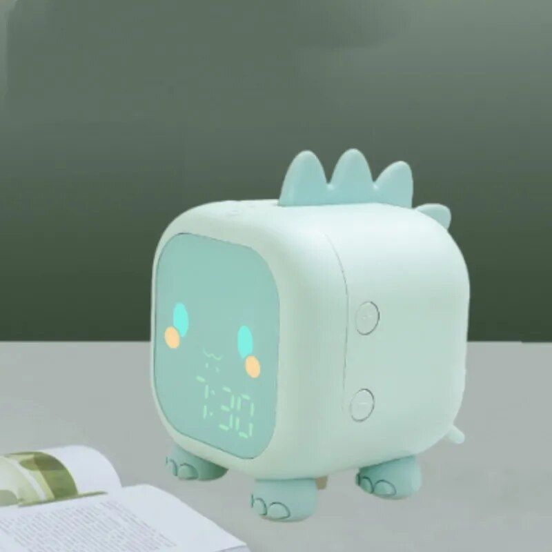 Dinosaur-Themed Kids' Alarm Clock with Voice Control and Night Light