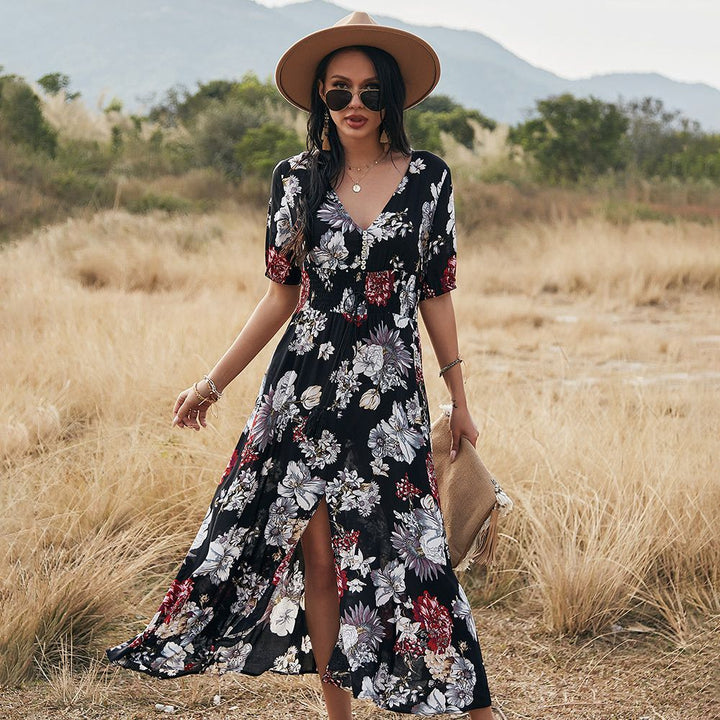 Elegant Summer Printed Maxi Dress