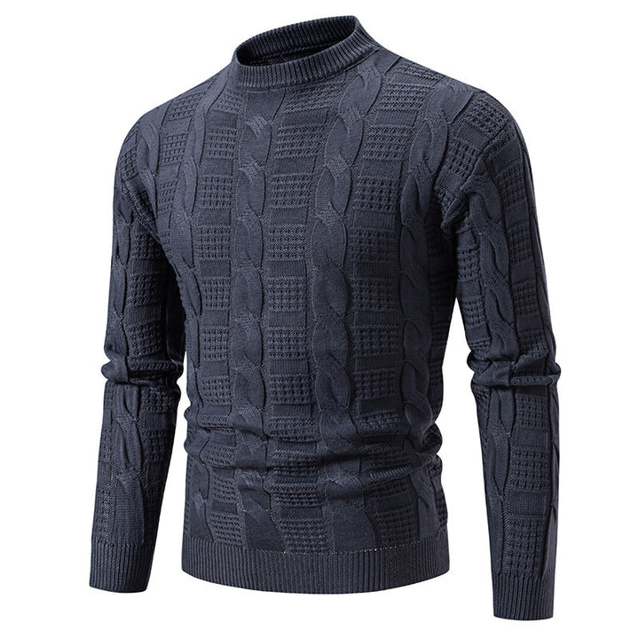 Men's Round Neck Twisted Pullover Men's Knitwear