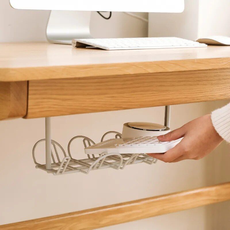 Multi-Functional Desk Organizer with Cable Management and Storage Rack