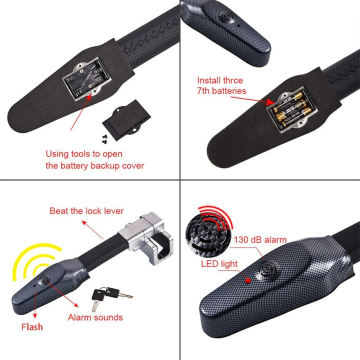 Heavy-Duty Anti-Theft Car Steering Wheel Lock with Alarm