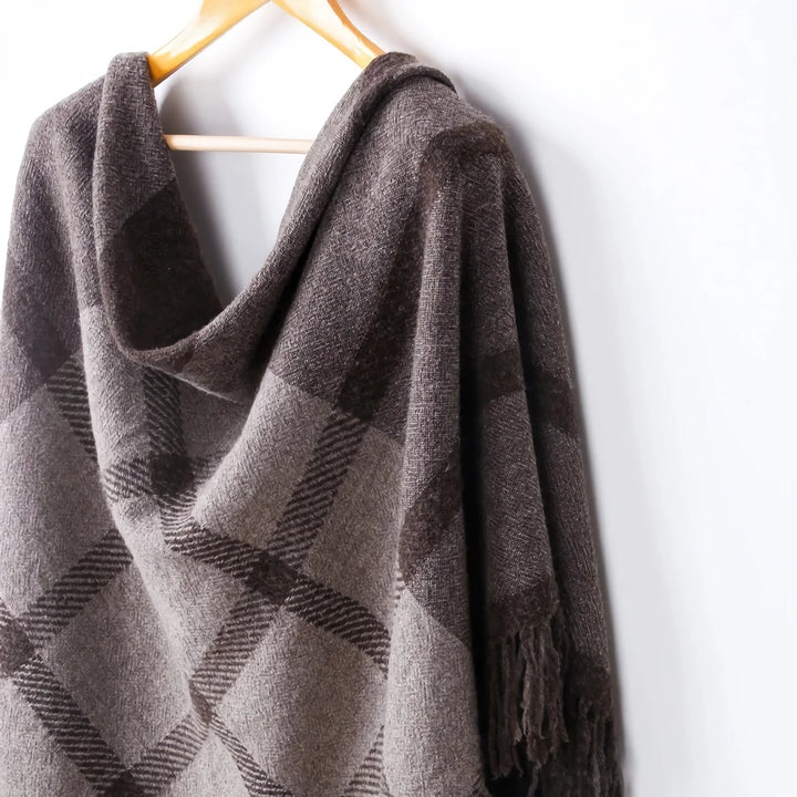 Luxury Wool Plaid Scarf Shawl