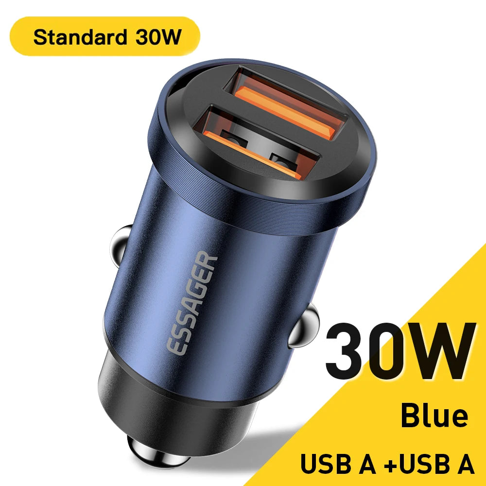 30W/45W Dual USB Car Charger with Fast Charging for iPhone and Android