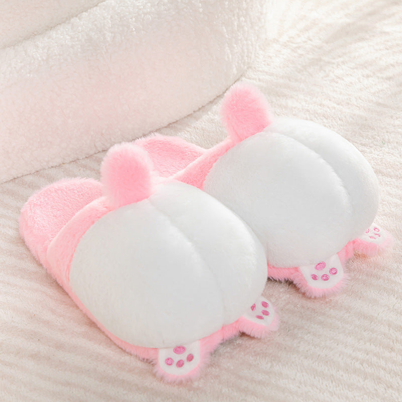 Cartoon Cute Girl Hip-wrapped Butt Warm-keeping And Cold-proof Non-slip Indoor Cotton Slippers