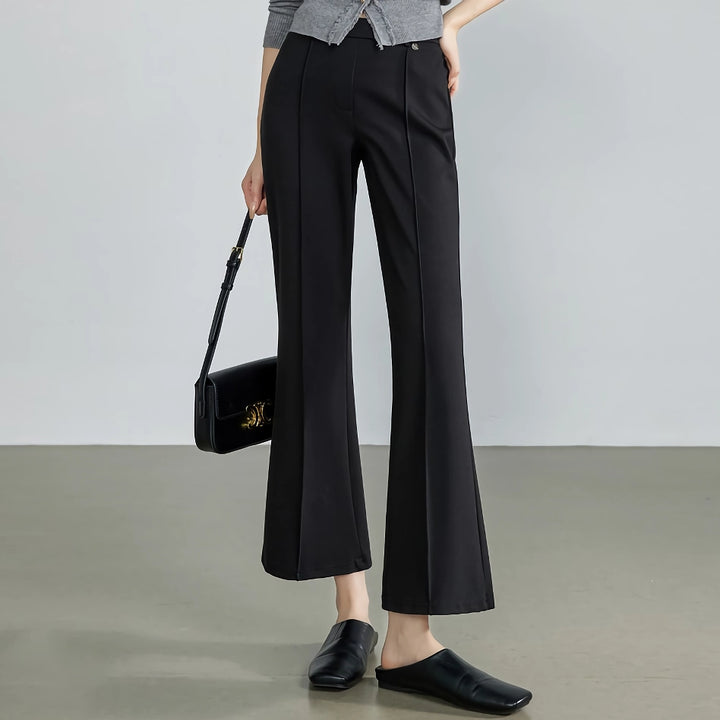 Elegant Micro Flare Ankle-Length Casual Pants for Women