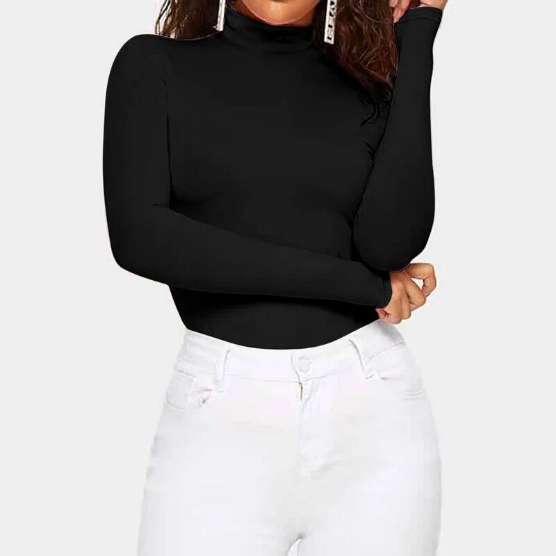 Classic Turtleneck Long-Sleeve Top