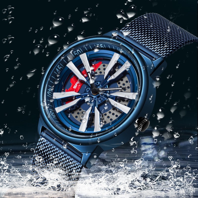 Men's Creative Cool Dial Rotating Wheel Quartz Watch