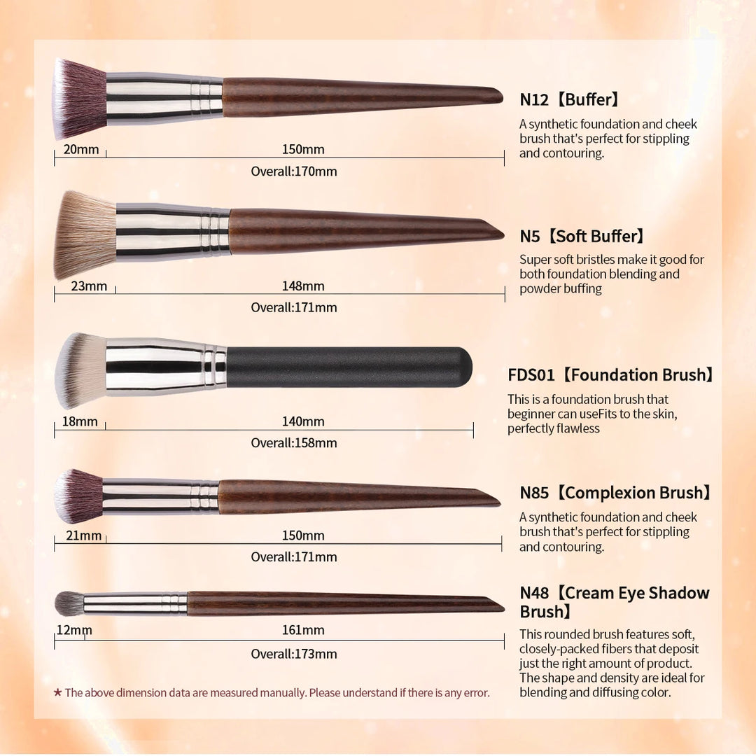 High-Quality Synthetic Hair Foundation & Concealer Makeup Brush Set