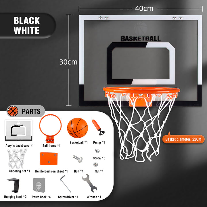 Wall-Mounted Breakaway Basketball Hoop with Electronic Score Counter