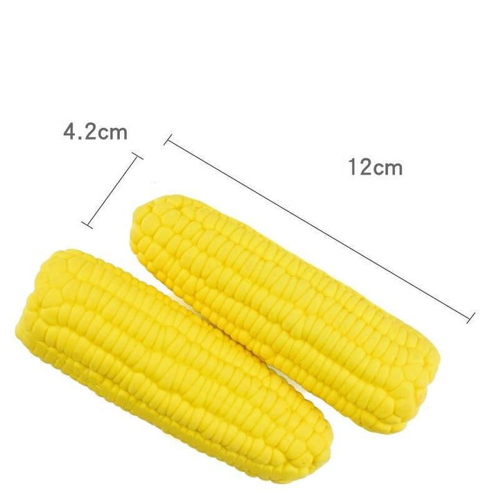 Durable Corn-Shaped Squeaky Latex Toy for Small Dogs - Ideal for Chewing & Training