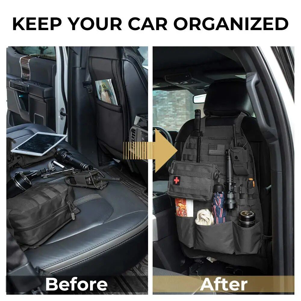 Universal Tactical Car Seat Back Organizer with Molle Storage