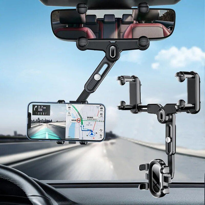 Adjustable Car Rearview Mirror Phone Holder for 4.0-7.0 inch Devices