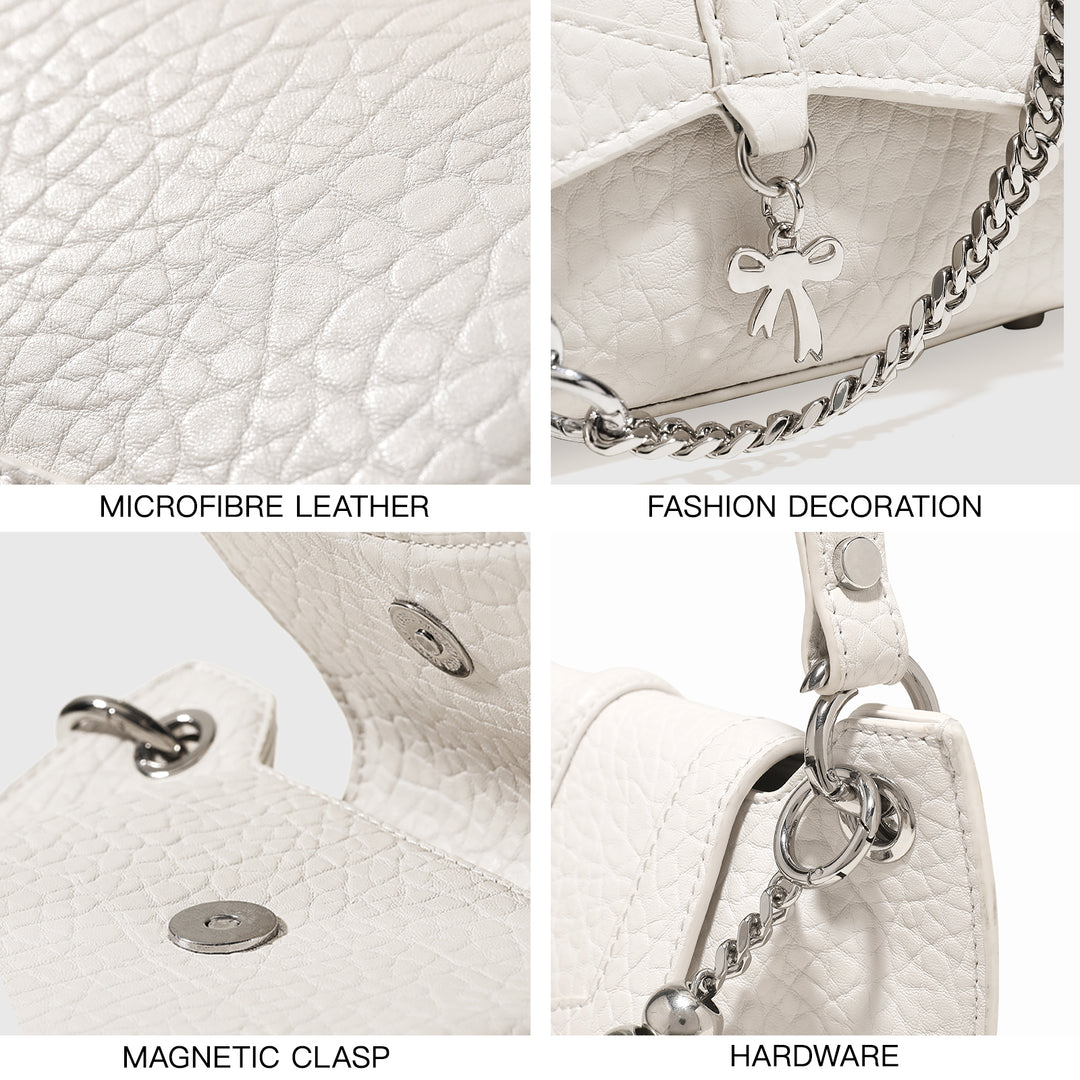 High-End Texture White Butterfly Wing Shoulder Crossbody Bag