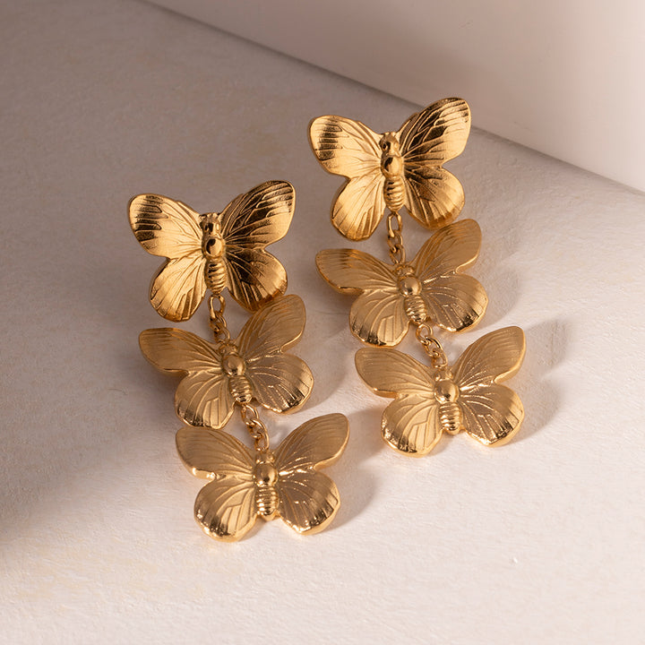 Exquisite Stainless Steel Butterfly Stud Earring