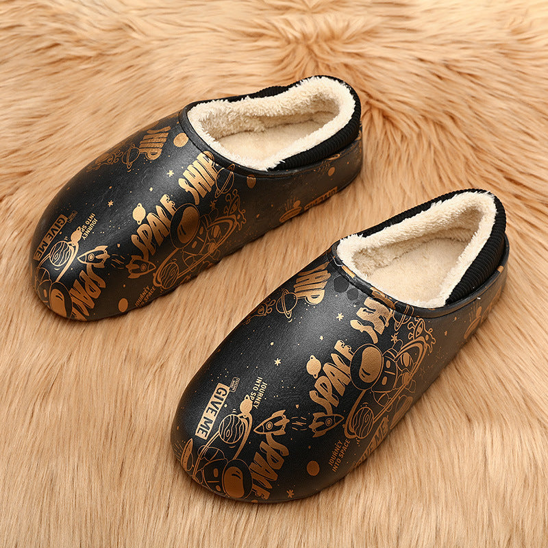 Winter Plush Warm Men's Lovers Thick Soled Large Slippers