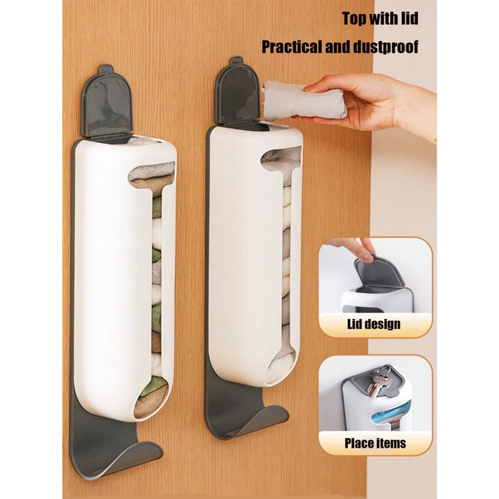 Innovative Wall-Mounted Plastic Bag Dispenser Organizer for Kitchen and Home