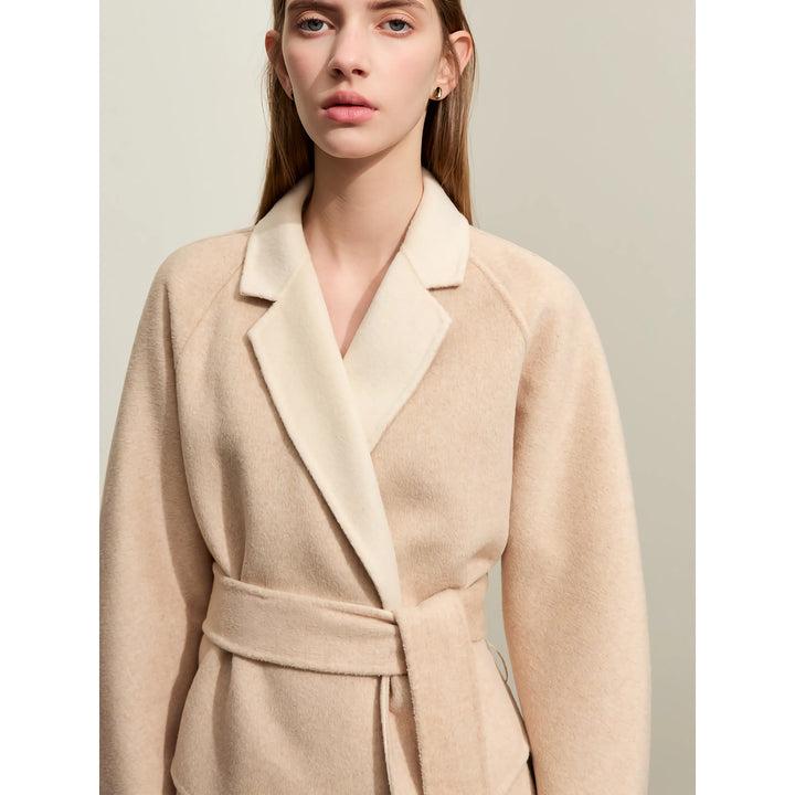 Elegant Women's Wool Lapel Collar Coat