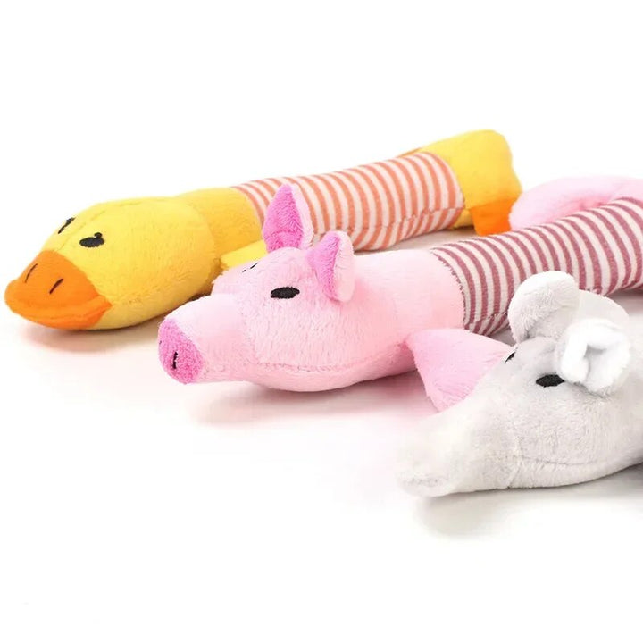 Durable Squeaky Plush Dog Toy for Teeth Cleaning and Play