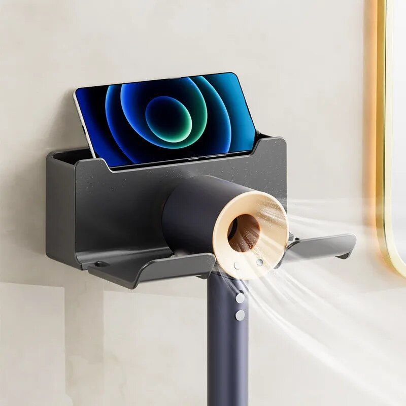 Double-Tier Eco-Friendly Wall Mounted Hair Dryer Holder