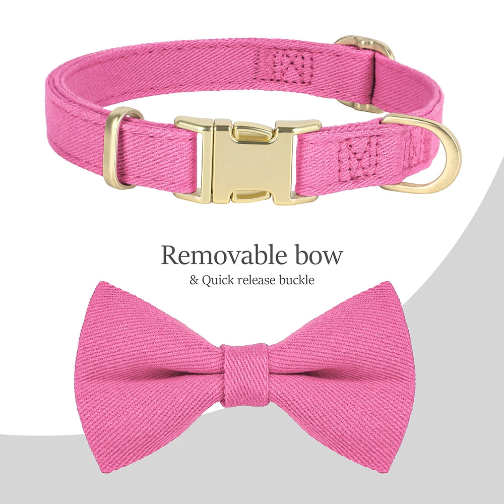 Bowtie Dog Collar Harness Leash Set