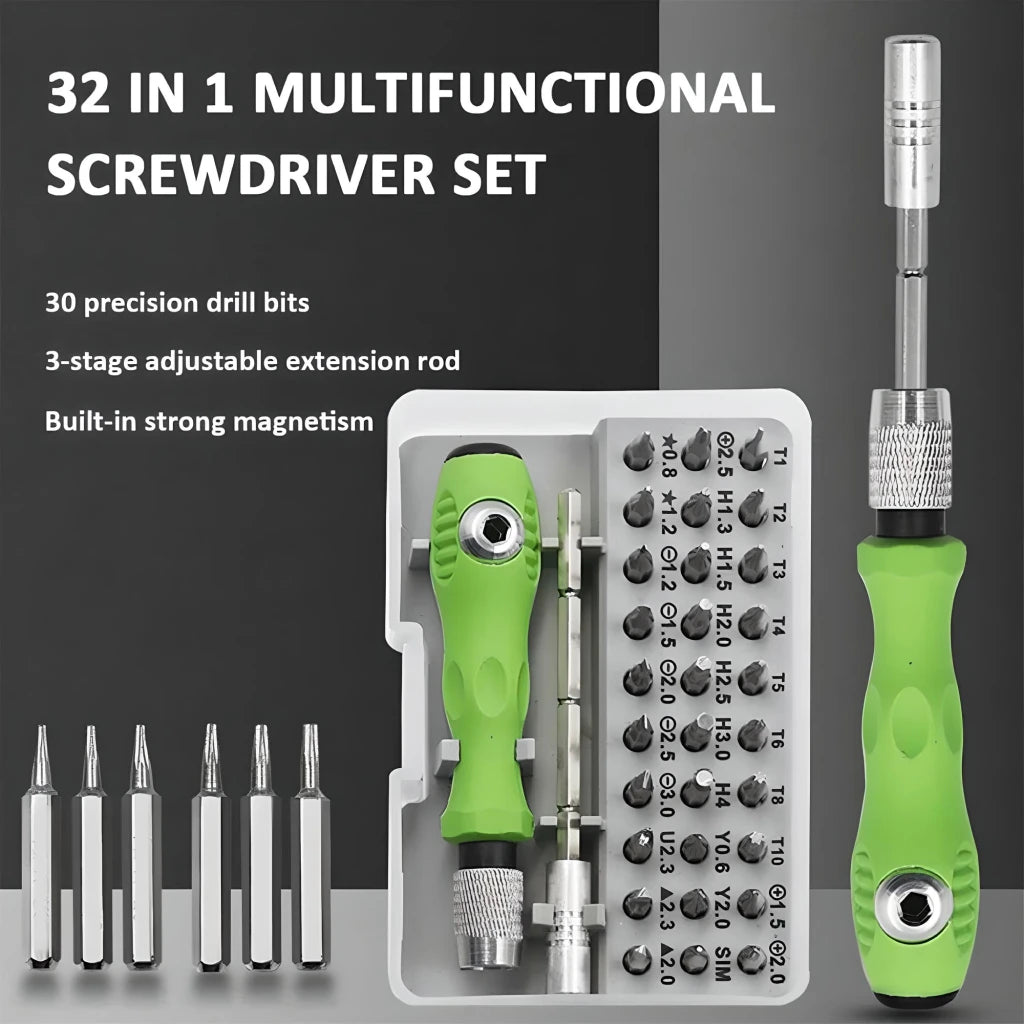 32-in-1 Multifunctional Screwdriver Set with Magnetic Bits