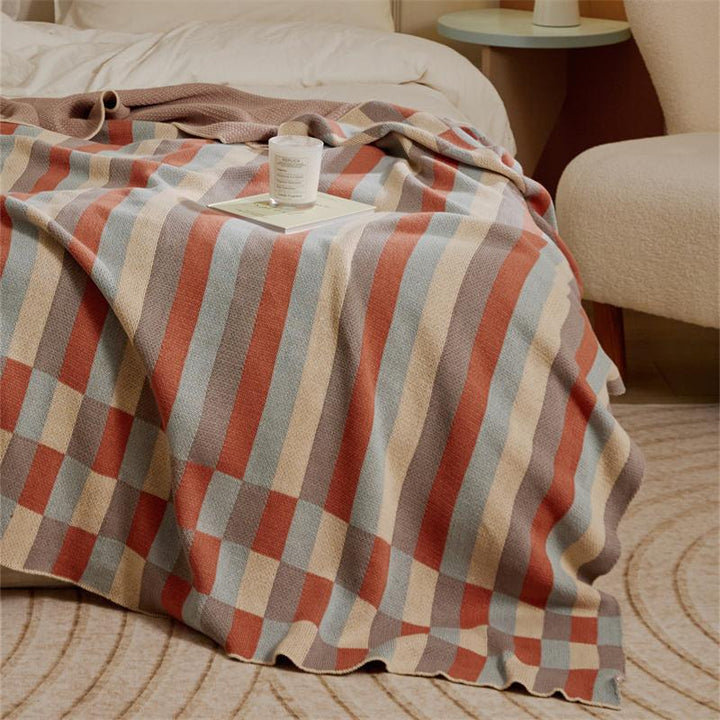 Elegant Colorful Stripe Plaid Blanket